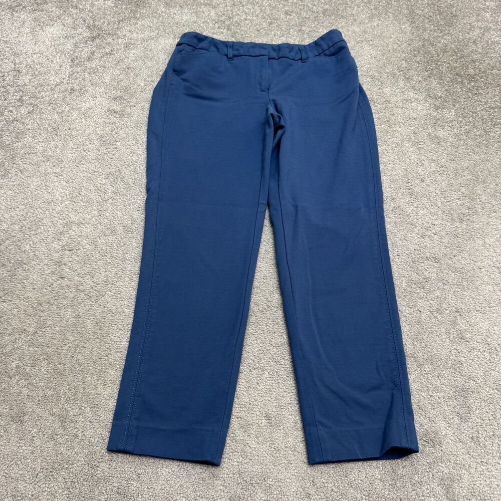White House Black Market Slim Ankle Dress Pants Women 6R Blue Stretch Woven Zip